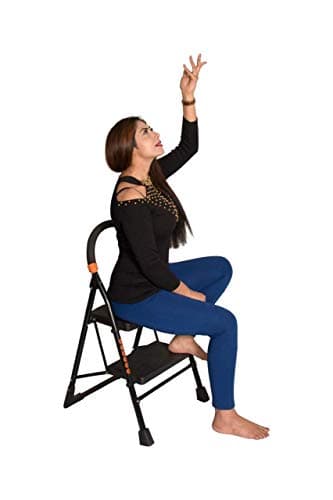 Parasnath Black Diamond Ladder 2 Step Heavy Folding Step Ladder with Wide Step 2.7 FT Ladder Made in India 2