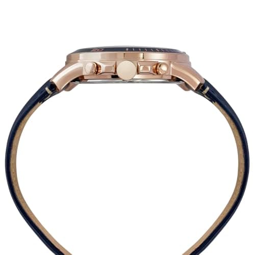 TIMEX Analog Watch for Man with Blue Round Dial & Blue Leather Strap Band Water Resistant Men's Wrist Watches - TWEG314SMU01 5