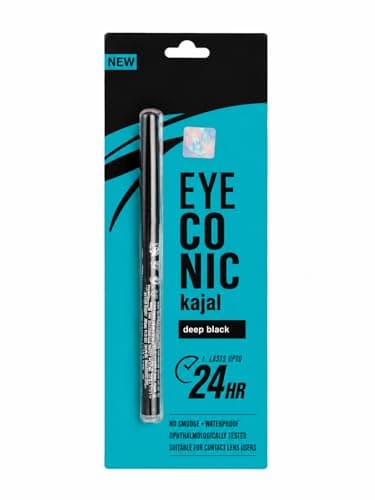 Waterproof Smudge Proof Deep Black Kajal Pencil Pack of 1 for Women