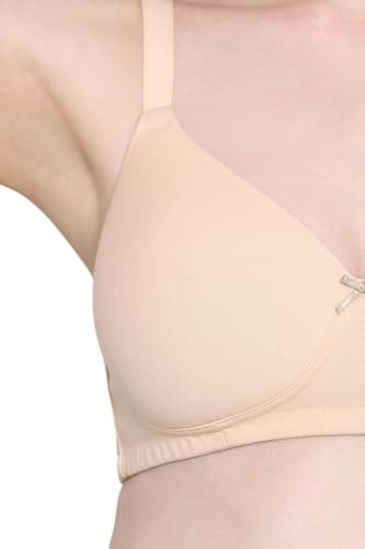 Wacoal Women’s Basics Essentials|Padded|Non-Wired|3/4th Cup|Everyday Wear|Cotton Blend|T-Shirt Bra Beige (34D) 5