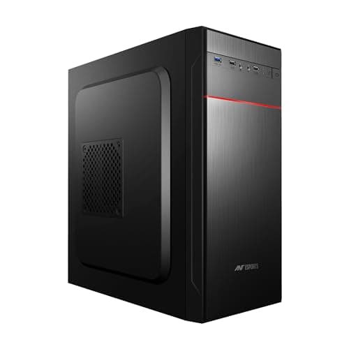 Ant Esports Si27 Value Series Mid-Tower Computer Case/Gaming Cabinet - Black | Support ATX, M-ATX, ITX | Pre-Installed 1 x 120 mm Black Rear Fan
