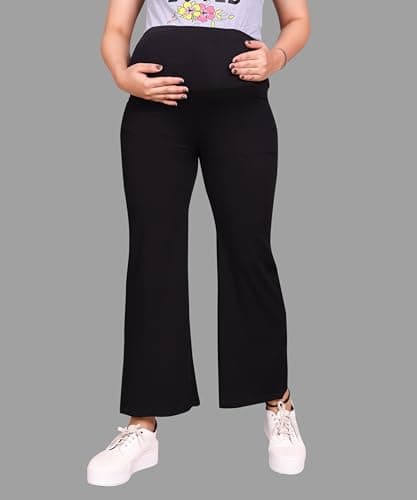 MAMMA'S MATERNITY Women's Black Solid Rayon Maternity Palazzo (MAMBKPLAZO2245-M_Black_Medium) 5