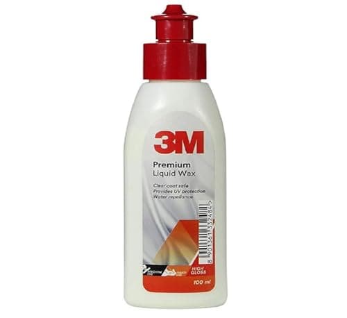 3M Premium Liquid Wax, Restores Car Paint Gloss, Water Repellent and UV Protection (100ml, Pack of 1)