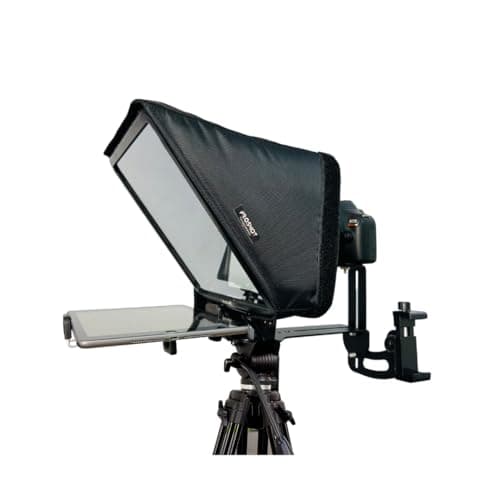 DigioCraft Proshot V4 Teleprompter for iPhone,Ipad,Smartphone,DSRL Camera with Microphone Remote Control|Software&Pro Video Recording Training|Matelic Body|Carry Case|Easy Assembly|Video Making,Black