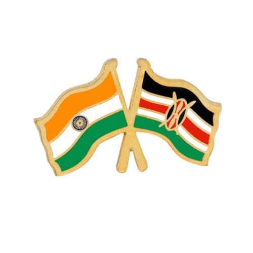India & Kenya Twin Flag Brass Lapel Pin | Premium Enamel Brooch for Men & Women | National Friendship Badge | Suit, Blazer & Jacket Accessory | Patriotic Gift, Flag Pin for Events & Functions