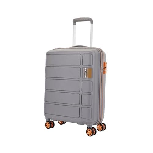 Kamiliant American Tourister Small Harrier Zing 56 Cms Cabin (PP) Hard Sided 8 Wheels Spinner Luggage/Suitcase/Trolley Bag (Light Grey) (Double Wheel), Small
