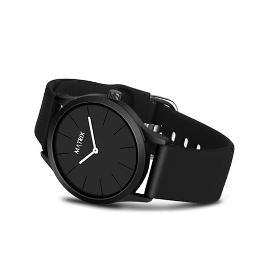 Matrix Minimalist Dial with Softest Silicone Strap Analog Wrist Watch for Men & Boys (Black) 4