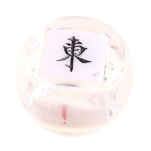 UJEAVETTE Chinese Mahjong Dice Board Game Supplies Acrylic Multi Sided Game Dice Clear White 5