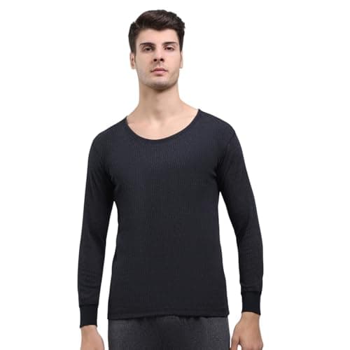 Monte Carlo Men Regular Fit Solid Printed Round Neck Pull On Full Sleeve Winter Men Thermal Vest