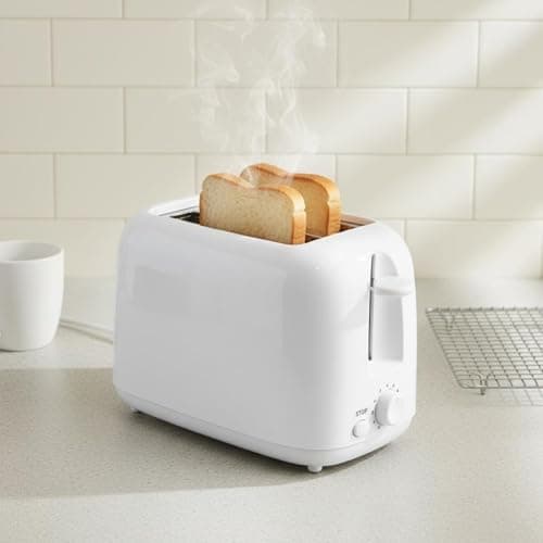 SNAPPSY Automatic Automatic Lift Electric Toaster Easy to Use Smart Toaster Quick Breakfast Small Appliance Even Toasting, White, EU 220-230v 2