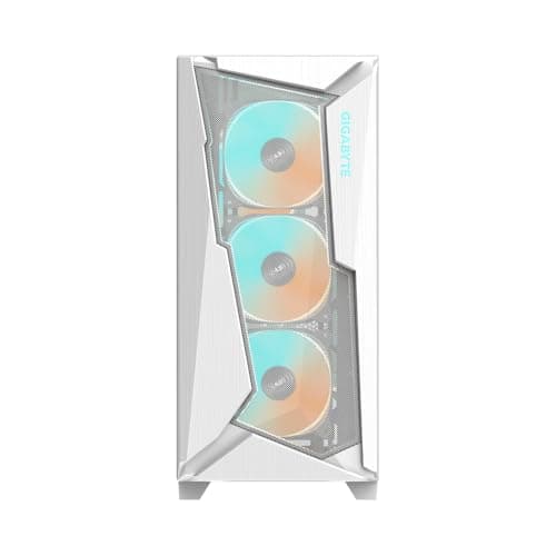 GIGABYTE C301 Glass White - White Mid Tower PC Gaming Case, Tempered Glass, USB Type-C, 4X ARBG Fans Included (GB-C301GW) 3