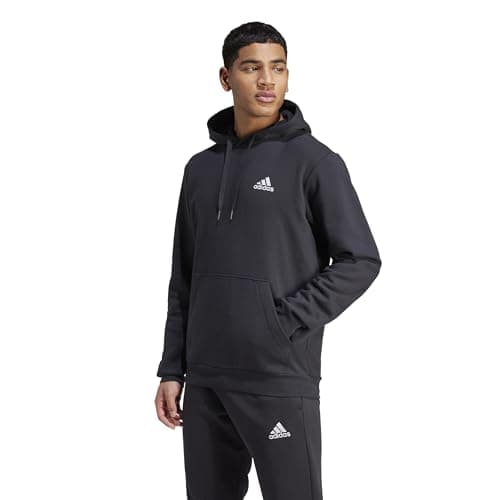 Adidas Men's Cotton Regular M Feelcozy Hd Hooded Neck Hoody Sweatshirt (Gv5294_L, Black/White, L)