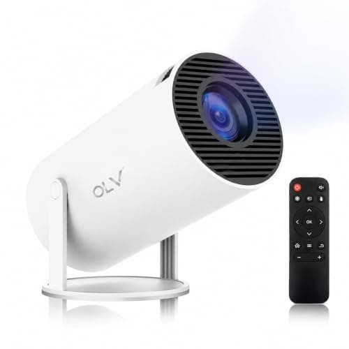 OLV Mini Projector for Home, 4K 1080P Full HD Projector Supports Netflix, Prime and YouTube Etc. WiFi 5G, BT-5.0, Cinema Projector 180° Android 11, Compatible with TV Stick/Windows/iOS/Android