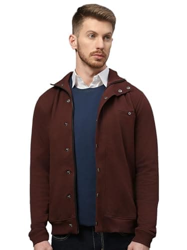 Dream of Glory Inc. Cotton Men's Solid Regular Jacket (DOGI_AWx24-TRACK-JACKET_BROWN_XL)