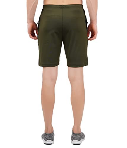 VEGO 4 Way Lycra Dry fit Shorts for Men, Four Way Lycra Half Pant for Men Olive Green 3