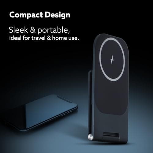 AGARO Elegant Wireless Charger, 15W, Qi-Certified, Charging Stand for iPhone 15/15 Plus/15 Pro/15 Pro Max, 14/14 Plus/14 Pro/14 Pro Max & 13/12/11 Series 5