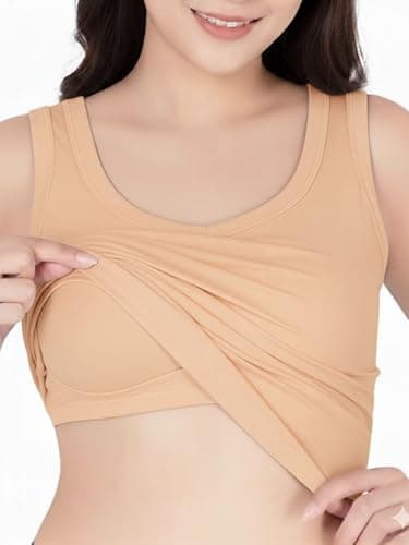 DChica Essentials Women’s Padded Tank Top, Soft & Supportive Fit, Seamless Non-Wired Cami Bra, Comfortable Stretch Fabric (Pack of 1) Color-Skin