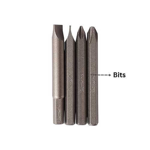 Eastman Impact Driver Bit Set Of 4Pcs, 80Mm, Chrome Vanadium 5/16" Hex Bit In Sand Finish Long Type - EID-5002, Carbon Steel 2