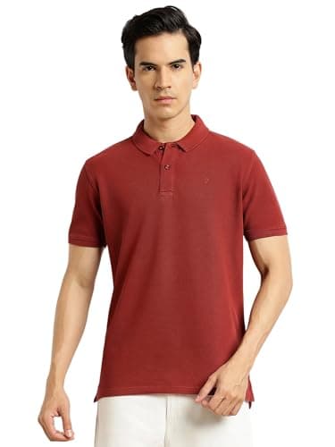Thomas Scott Men’s Cotton Polo T-Shirt | Regular Fit | Short Sleeve | Solid Color | Button Closure | Casual & Smart Wear (TSMLPTOD1001_Red_3XL)