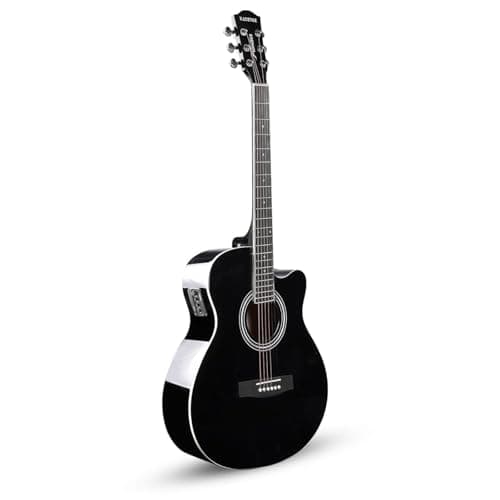 Kadence Frontier 40" Electro Acoustic Guitar Grand Auditorium Cutaway Comes with Bag, Set Of Strings, Strap, Picks, Capo EQ Includes Learning Course Glossy Black 3