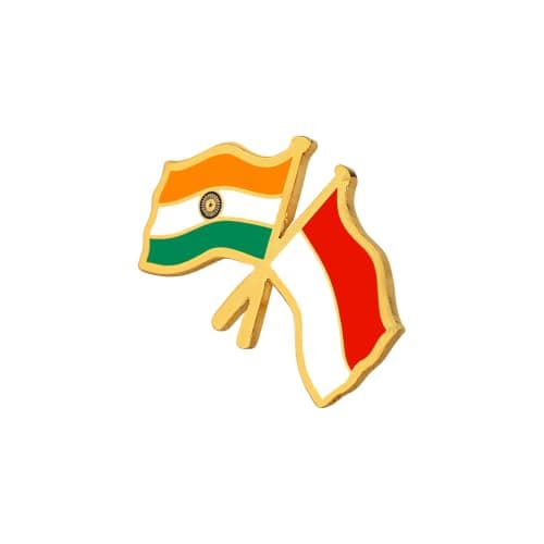 India & Indonesia Twin Flag Brass Lapel Pin | Premium Enamel Brooch for Men & Women | National Friendship Badge | Suit, Blazer & Jacket Accessory | Patriotic Gift, Flag Pin for Events & Functions 4