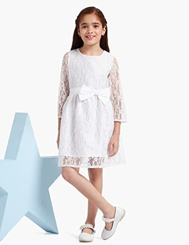 A.T.U.N. Girls Double Bow Dress White 4