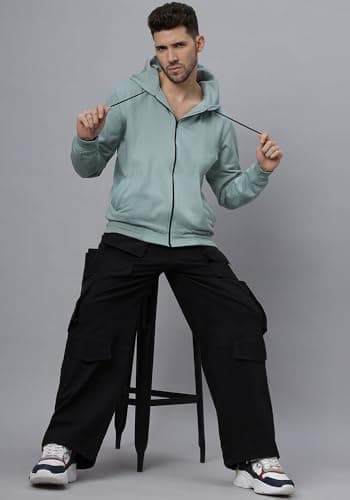 Wear Your Opinion Men's Zipper Hoodie Sweatshirt Jacket for Winter Wear (Mint, XL) 5