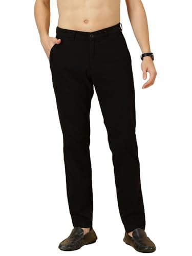 Thomas Scott Men's 100% Cotton Slim Fit Casual Chino Trouser (Black, 36)