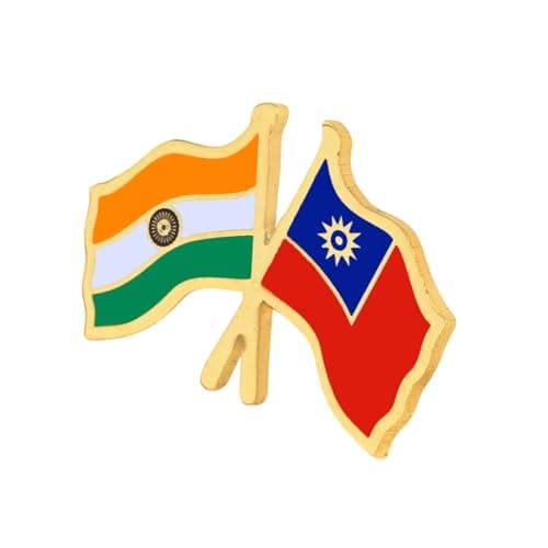 India & Taiwan Twin Flag Brass Lapel Pin | Premium Enamel Brooch for Men & Women | National Friendship Badge | Suit, Blazer & Jacket Accessory | Patriotic Gift, Flag Pin for Events & Functions 4