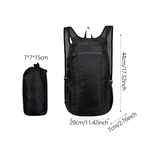 Meadawgs® Packable Backpack Casual Foldable Backpack for Commuting Backpacking Outdoor Black|Clothing, Shoes & Accessories | Mens Accessories | Backpacks, Bags & Briefcases|1 Backpack 5