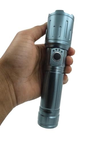 PICSTAR RL-M17 High Power 100W LED Torch, Metal Rechargeable Flashlight with 3000mAh Battery, Zoom Focus & Type-C Fast Charging for Outdoor Adventures 3