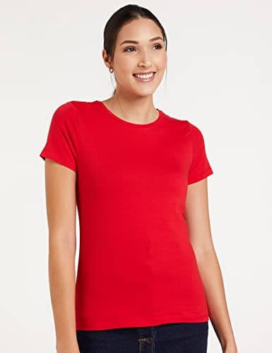 Amazon Brand - Symbol Womens Regular T-Shirt (RN-PO2-COMBO8_Red and Turquoise_3XL) 2