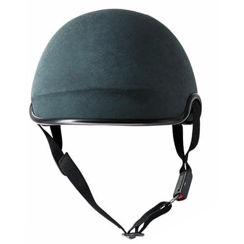 OTO2EYE Open Face Cap/Half Cap with Strap All Purpose Size M (Black) 4