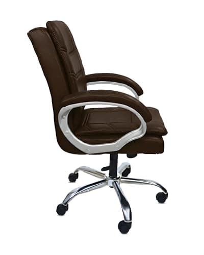 ACTIVA Executive Revolving Office Chair | Ergonomic Computer Desk Chair with Cushioned Seat| Heavy Duty Steel Base, Adjustable Height & 360° Swivel Wheel| Study/Home/Offcie Visitor Chair (Star,Coffee) 4