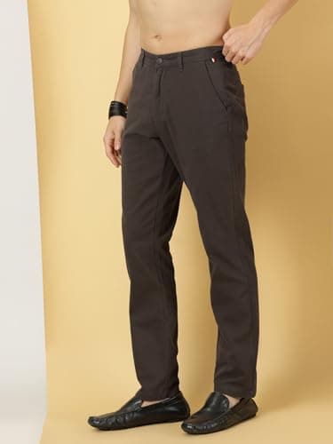 Thomas Scott Men's 100% Cotton Slim Fit Casual Chino Trouser (Grey, 34) 3