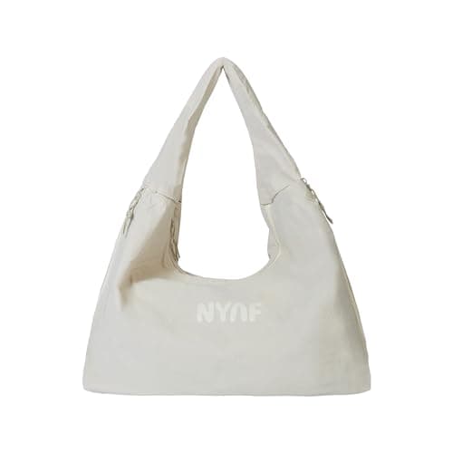 NYAF Multipurpose Travel & Gym Tote Bag for Women & Men | Large Polyester Shoulder Duffel for Pilates, Yoga, Pickleball, Sports, Office & Daily Use | Multi Pocket Zipper Bag (BEIGE)