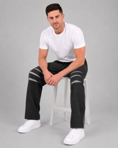 SaintX Men's Premium Performance Joggers | with Knee Gussets for Enhanced Mobility | Stretchable Functional Fabric | Modern Athletic Straight Fit | Stylish Casual & Active Wear (ST39_Black_34) 3