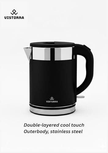 Vistorra SwiftBoil Electric Kettle, 1.8L, Black, Stainless Steel, 1000W 2