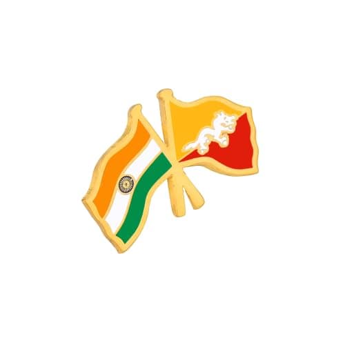 India & Bhutan Twin Flag Brass Lapel Pin | Premium Enamel Brooch for Men & Women | National Friendship Badge | Suit, Blazer & Jacket Accessory | Patriotic Gift, Flag Pin for Events & Functions 3