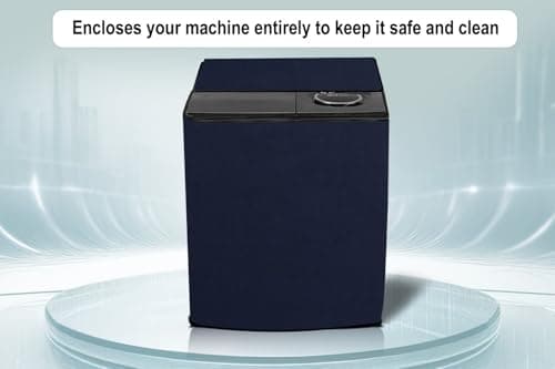 Stylista Polyester Waterproof Washing Machine Cover Compatible for LG 8.5 KG Semi-Automatic Top Loading P8535SPMZ Blue 4