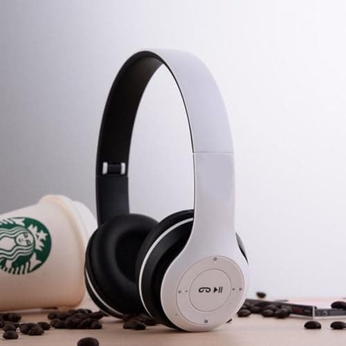 P47 Over Ear Wireless Bluetooth Headphones with Mic (White) 5