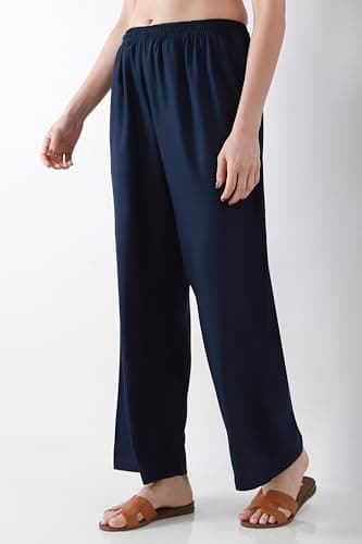Biba Women Navy Straight Palazzos_4XL 3