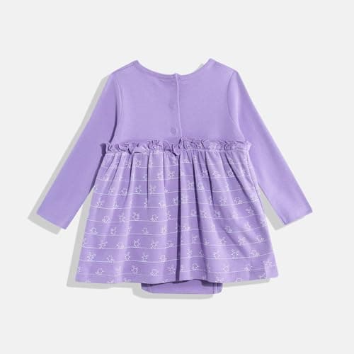 Mothercare Girls Cuddle Bunny Printed Full Sleeve Romper | Soft Cotton Baby Jumpsuit for Infants & Toddlers, Purple 2