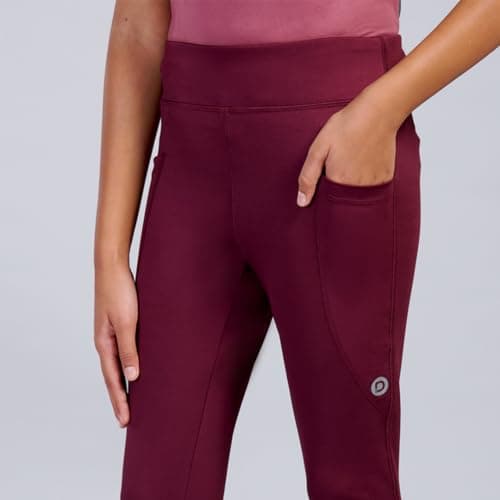 Dripmov Girls Premium Activewear Wine Tights | Wide Waistband for Extra Comfort | All Day Sports Leggings | Stretchable | High Waist Leggings for Girls - Regular Fit (10 to 12 Years) 4