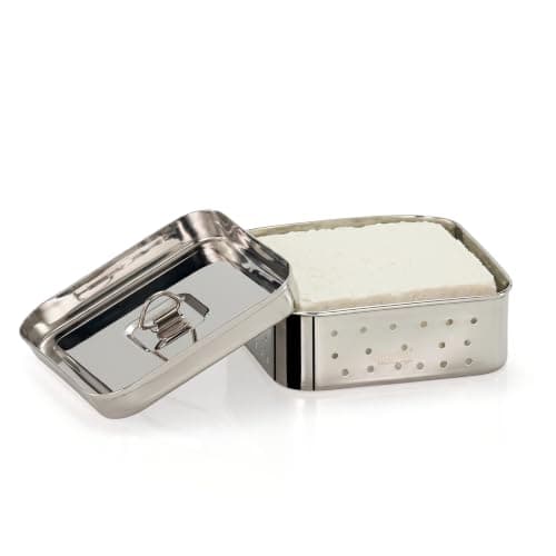Sumeet Stainless Steel Square Shape Paneer/Tofu/Sprout Maker/Mould/Press, Easy and Perfact for Home Made Healthy Paneer, 12.5cm Dia, 600gms Paneer from, 3 liter Milk, Silver