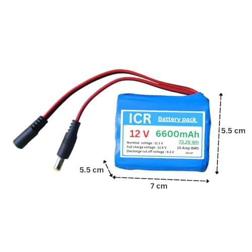12 Volt Lithium-ion Battery, high Efficiency Long Lasting (6.6 AH) 4