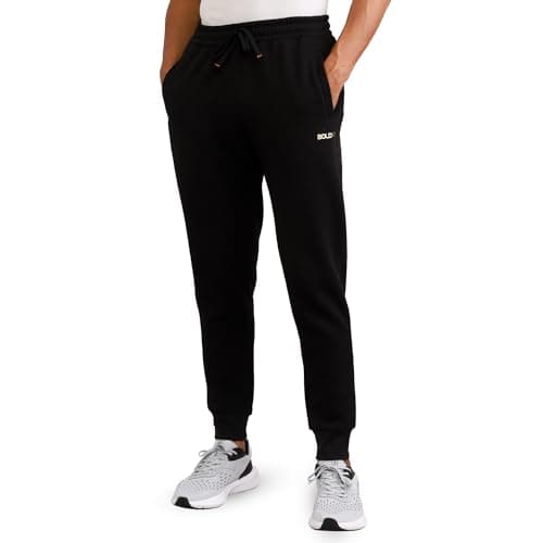 Boldfit Joggers for Men Cotton Track Pant for Men Sports Winter Lower for Men for Running Casual Mens Track Pants Activewear Trousers for Men & Boys Slim Fit Gym Track Pants for Men -Black, Small