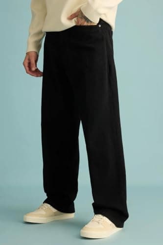 Men Straight Fit Black Denim Jeans | Washed Casual Denim Pants | Comfortable Straight Leg Jeans for Men | Street Style & Office Casual Wear 4