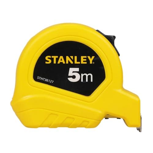 Stanley Stht36127-812 5 Meter Plastic Short Measuring Tape For Home,Diy,Professional&Industrial Use,Yellow&Black,24 Cm,8 Cm