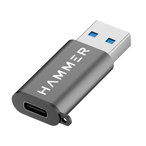 HAMMER USB Type C Female to USB Male OTG Adapter with 5 Gbps High-Speed Data Transfer, Compatible with Laptops, Tablets, Smartphones, Chargers and All USB A Devices (Grey)